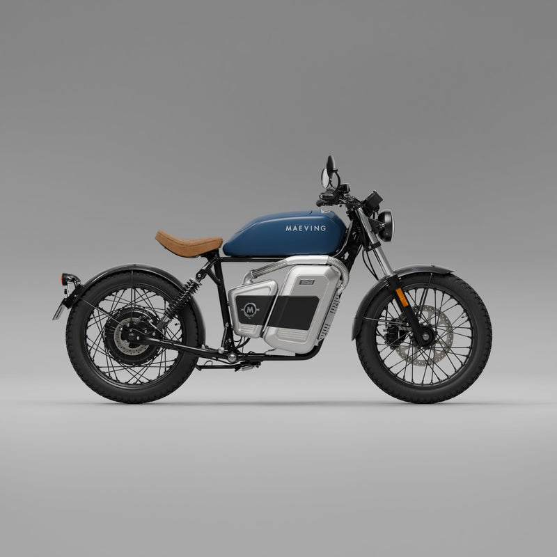 #tank_tank_maeving_blue_matt_seat_sattel_braun_mudguards_carbonfaser-kotflügel_und_mattschwarze_einlagen_am_batteriegehäuse